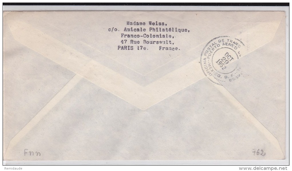 NEDERLAND - 1952 - ENVELOPPE Par AVION 1° VOL De AMSTERDAM à MEXICO - Correo Aéreo