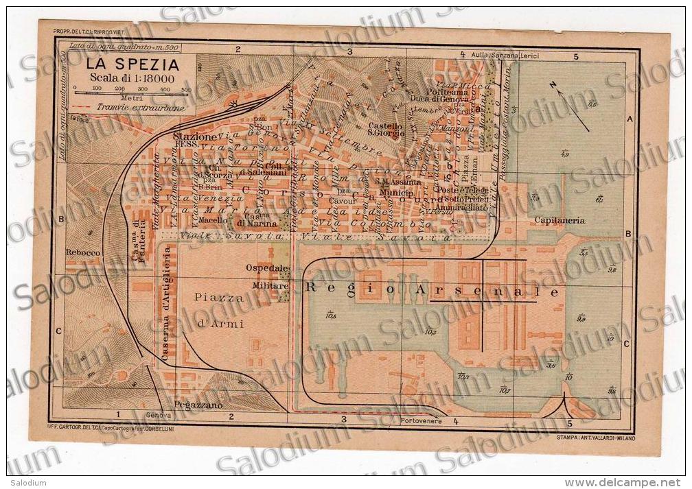 LA SPEZIA - Liguria - Mappa Cartina - Dimensioni Circa Come Una Cartolina - Altri & Non Classificati