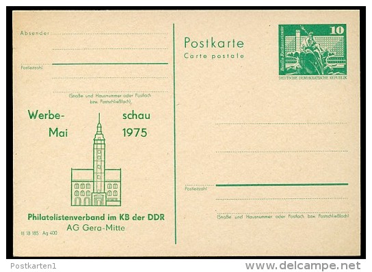 DDR P79-3-75 C25 Postkarte PRIVATER ZUDRUCK Rathaus Gera 1975 - Cartoline Private - Nuovi