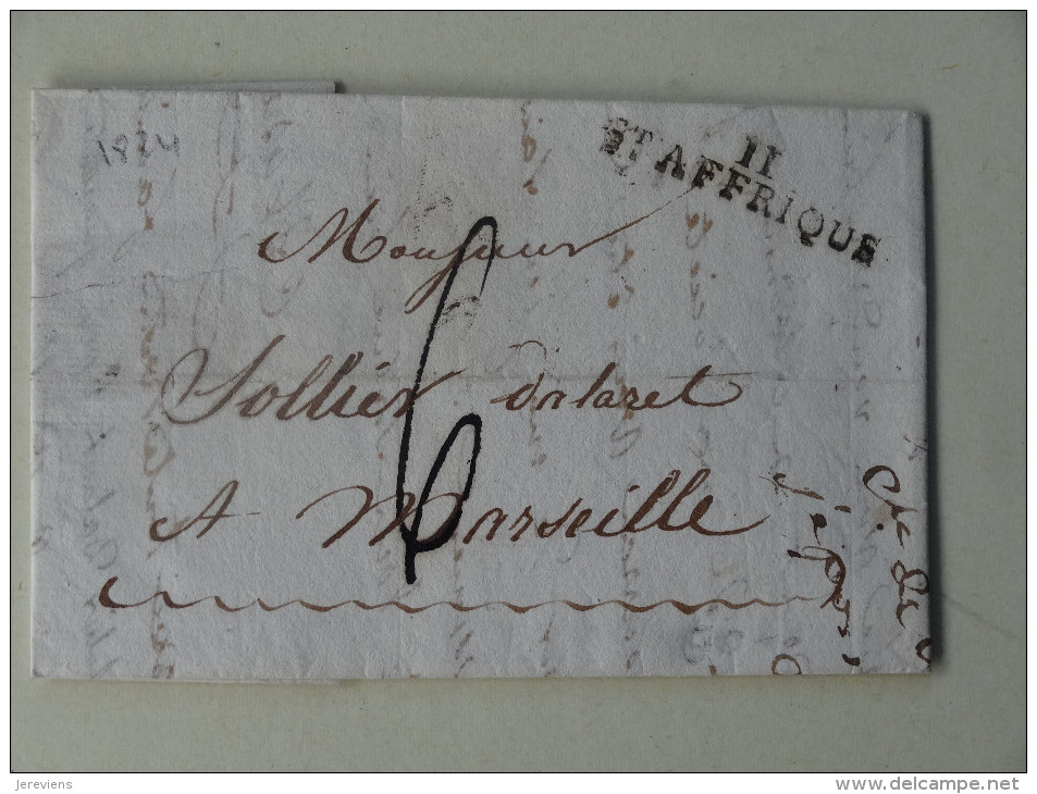 St Affrique Aveyron Marque Postale 11 Taxe 6  1824 - 1801-1848: Précurseurs XIX