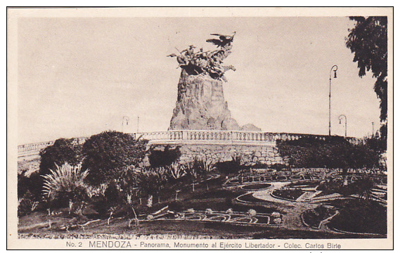 MENDOZA - Panorama , Monunmento Al Ejercito Libertador , Argentina , 1910-30s - Argentina