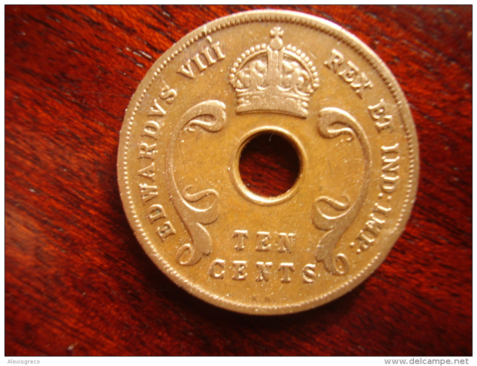 BRITISH EAST AFRICA USED TEN CENT COIN BRONZE Of 1936 (KN) - EDWARD VIII. - British Colony