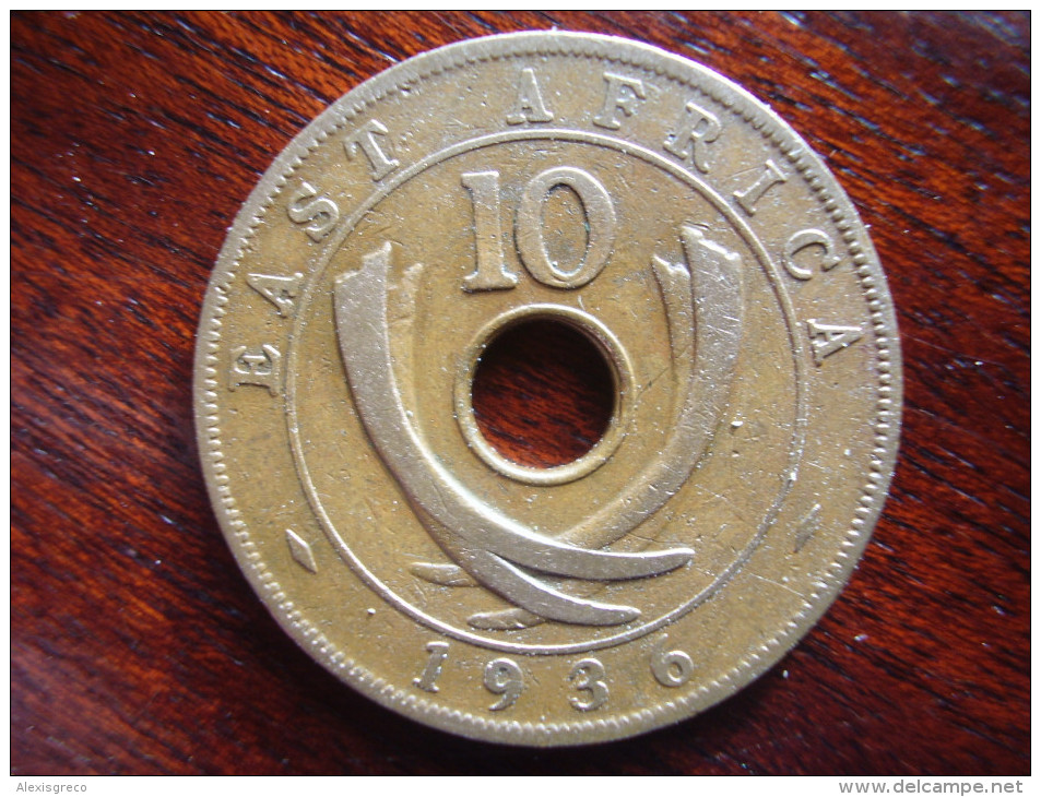 BRITISH EAST AFRICA USED TEN CENT COIN BRONZE Of 1936 (KN) - EDWARD VIII. - British Colony