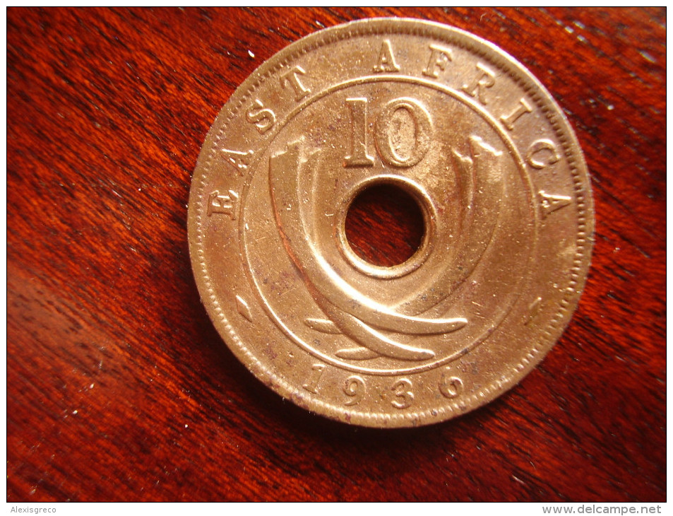 BRITISH EAST AFRICA USED TEN CENT COIN BRONZE Of 1936 (H) - EDWARD VIII. - Britse Kolonie
