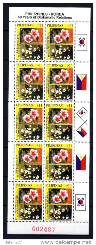 Filippine Philippines Philippinen Pilipinas 1999 Philippine-Korea Relations 50th Sheetlet 11p X 10v MNH** (see Photo) - Philippines
