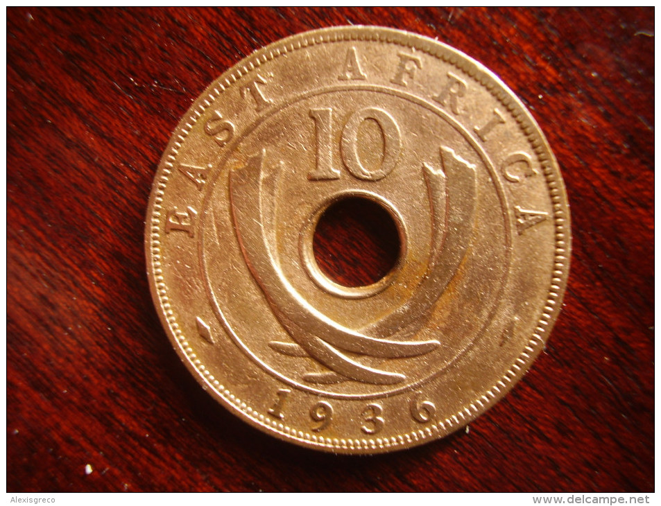 BRITISH EAST AFRICA USED TEN CENT COIN BRONZE Of 1936 - EDWARD VIII. - British Colony