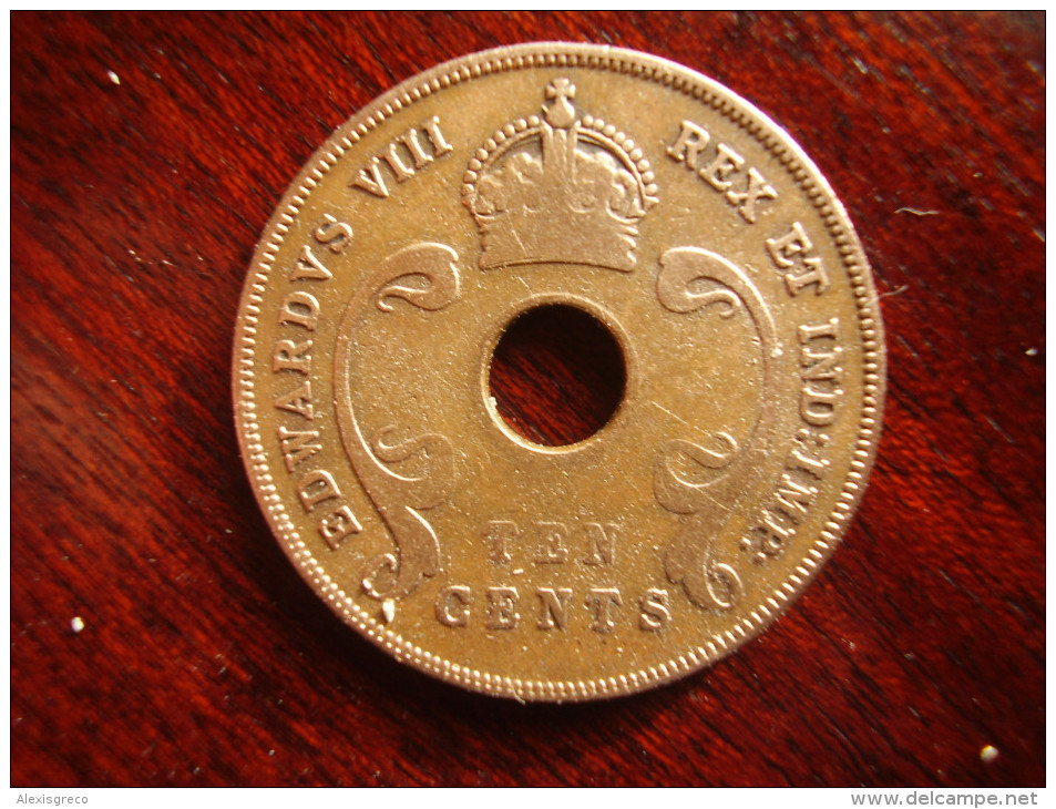 BRITISH EAST AFRICA USED TEN CENT COIN BRONZE Of 1936 - EDWARD VIII. - British Colony