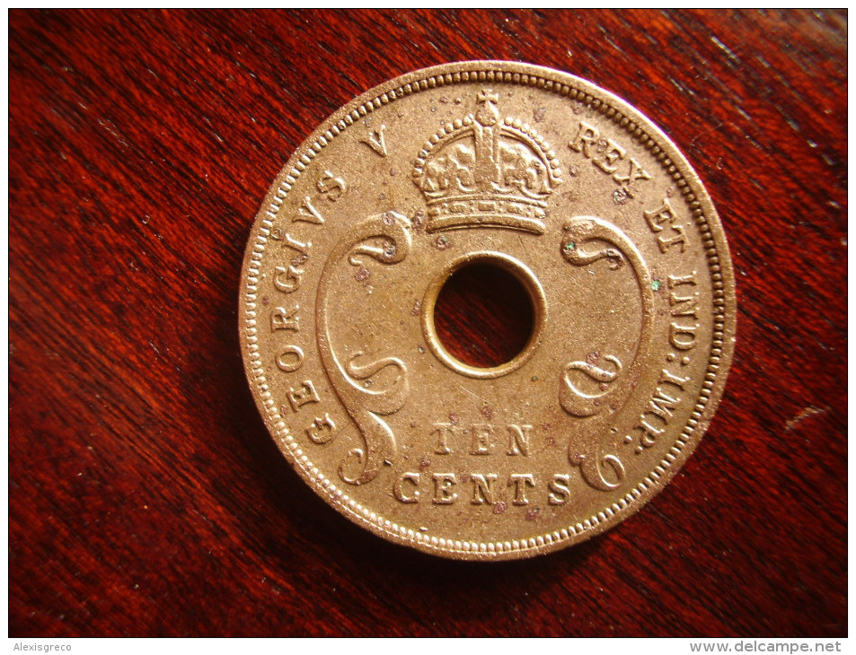 BRITISH EAST AFRICA USED TEN CENT COIN BRONZE Of 1935 - GEORGE V. - Britse Kolonie