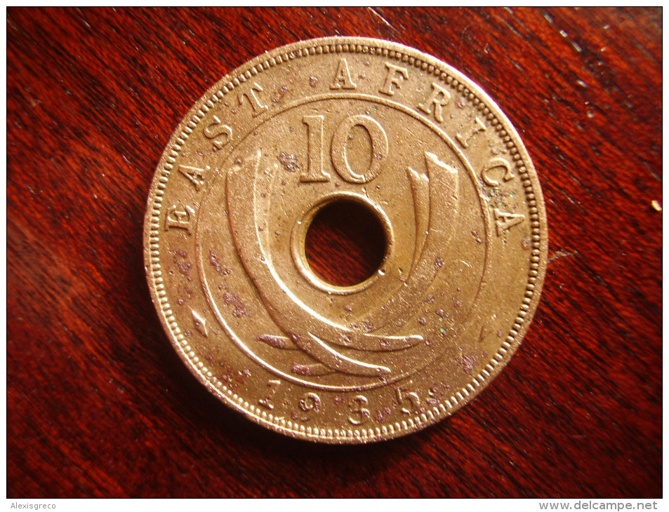 BRITISH EAST AFRICA USED TEN CENT COIN BRONZE Of 1935 - GEORGE V. - British Colony