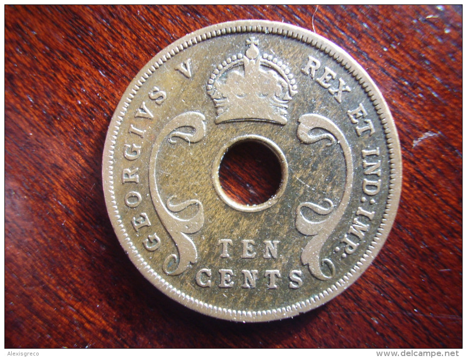 BRITISH EAST AFRICA USED TEN CENT COIN BRONZE Of 1933 - GEORGE V. - British Colony