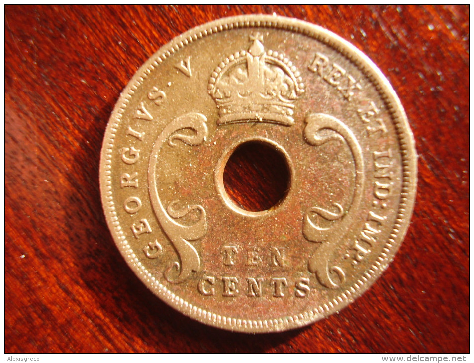 BRITISH EAST AFRICA USED TEN CENT COIN BRONZE Of 1924 - GEORGE V. - Britische Kolonie