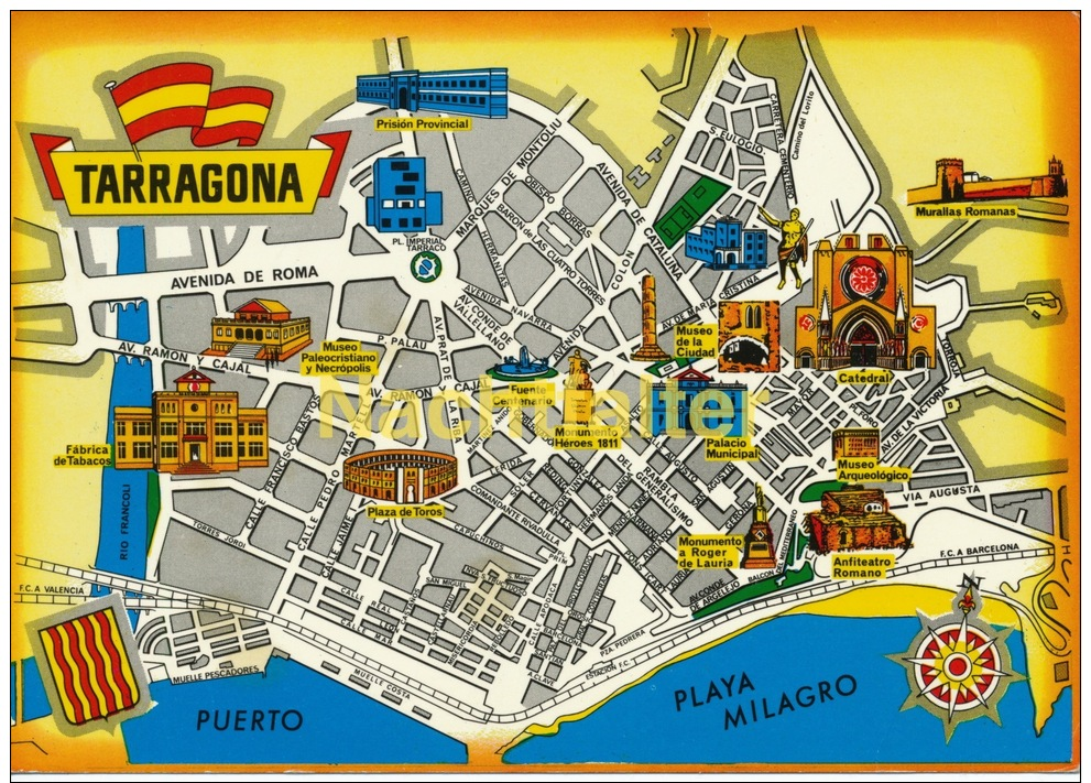 AK - Spanien - Tarragona - Stadtplan - Tarragona