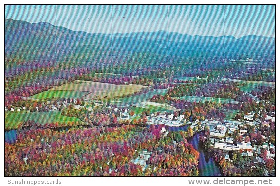 Aerial View Of Conway Looking North Showing Part Of Moat Mountain Range At Left White Mountains New Hampshire - White Mountains