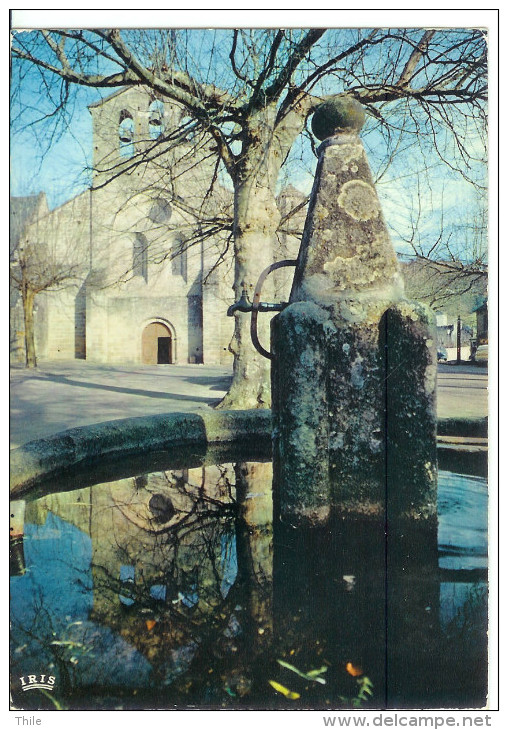 AUBAZINE - L'église Et La Fontaine - Brive La Gaillarde