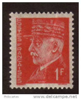 FRANCE  1941  -  Y&T  514   -  Pétain  1F Rouge    -  NEUF  ** - 1941-42 Pétain