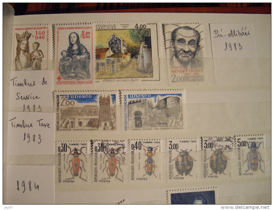 FRANCE Année 1983 Complete Neuf Sans Charnieres + , Timbres De Service, Timbres Taxe - 1980-1989