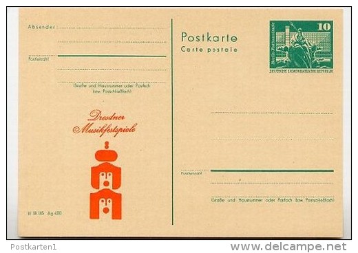 DDR P79-17a-80 C115-a Postkarte PRIVATER ZUDRUCK Musikfestspiele Dresden 1980 - Private Postcards - Mint