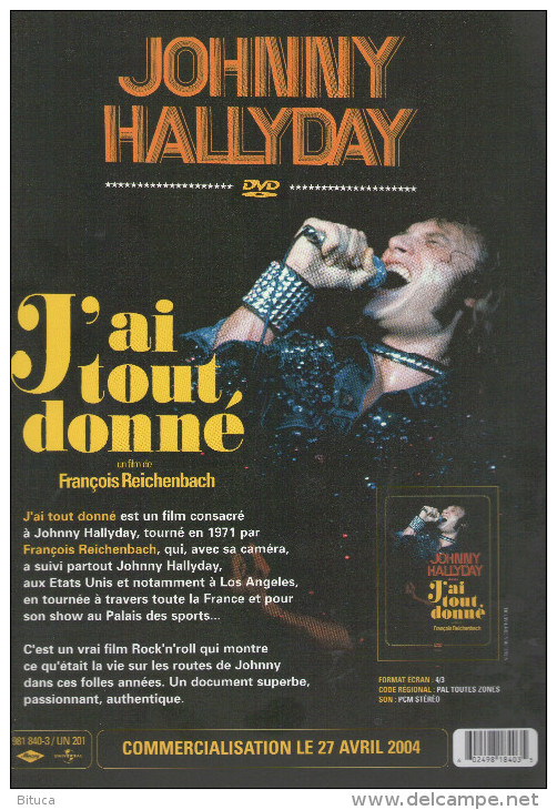 JOHNNY HALLYDAY "J'AI TOUT DONNE" & "A LA CIGALE" BON DE COMMANDE COMME NEUF PORT OFFERT - Varia