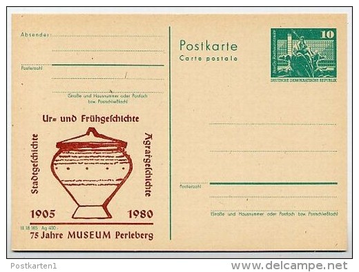 Frühgeschichte Urne Perleberg DDR P79-21-80 C119 Postkarte Zudruck 1980 - Vor- Und Frühgeschichte