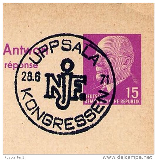 DDR P74 Antwort-Postkarte EILSENDUNG Sost. Landwirtschaft Uppsala Schweden 1971 - Postkarten - Gebraucht