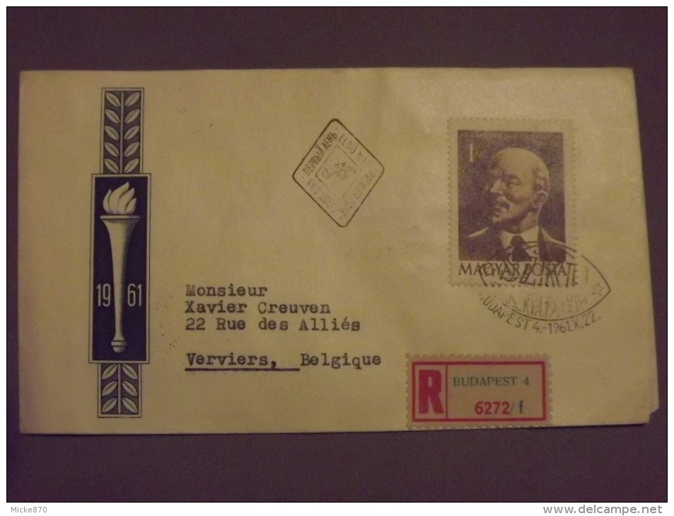 Enveloppe Recommandé Hongrie Congrés Du Parti Communiste - Postmark Collection