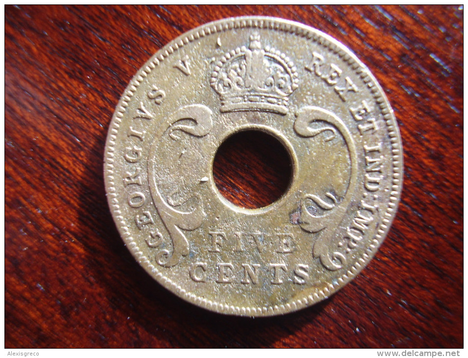 BRITISH EAST AFRICA USED FIVE CENT COIN BRONZE Of 1928 - GEORGE V. - Colonie Britannique