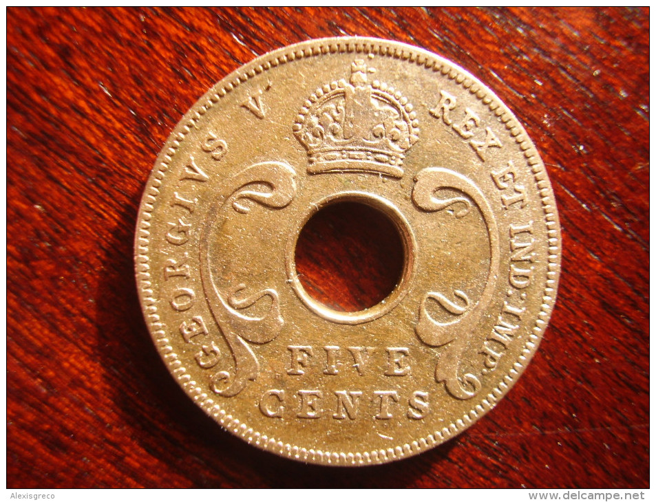 BRITISH EAST AFRICA USED FIVE CENT COIN BRONZE Of 1925 - GEORGE V. - Colonie Britannique