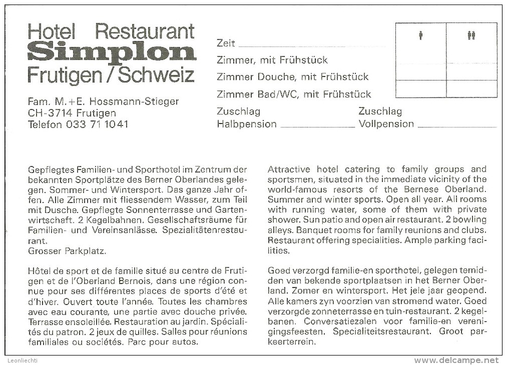 Hotel Restaurant SIMPLON Frutigen Schweiz - Hotel's & Restaurants