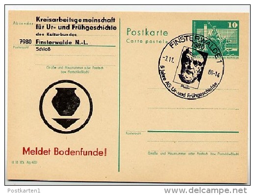 DDR P79-27a-80 C124-a Postkarte PRIVATER ZUDRUCK Bodenfunde Sost. Platon 1980 - Private Postcards - Used