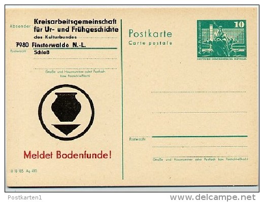 DDR P79-27b-80 C124-b Postkarte PRIVATER ZUDRUCK Bodenfunde 1980 - Cartoline Private - Nuovi