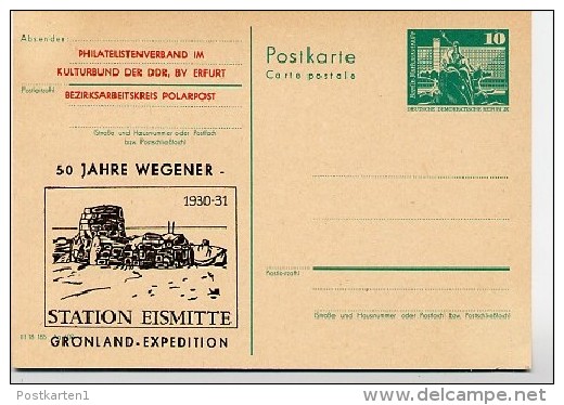 DDR P79-29-80 C127 Postkarte PRIVATER ZUDRUCK Wegener-Grönland-Expedition 1980 - Private Postcards - Mint