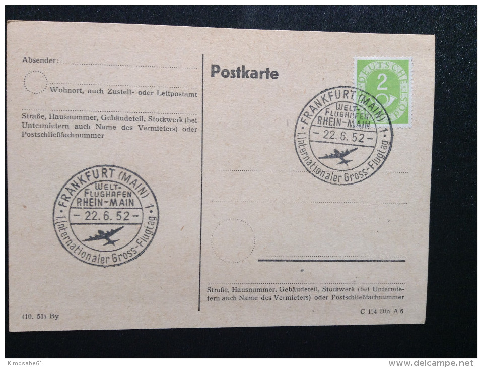 1952 Germany Postcard - Cancelled - Postkarten - Gebraucht