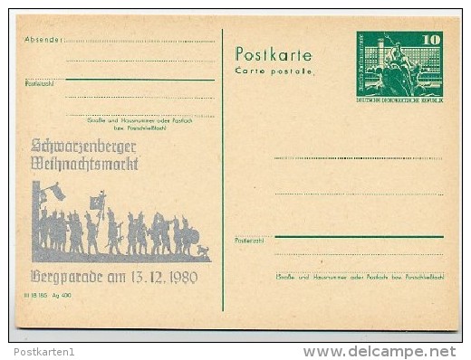 DDR P79-35-80 C129 Postkarte PRIVATER ZUDRUCK Weihnachtsmarkt Schwarzenberg 1980 - Cartes Postales Privées - Neuves