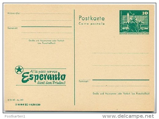 DDR P79-12b-80 C134-a Postkarte PRIVATER ZUDRUCK Esperanto Frieden Leipzig 1980 - Private Postcards - Mint