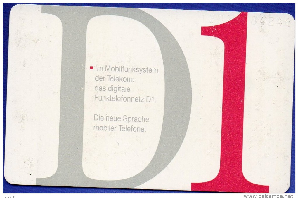 TK A 02/1993 Telekom Funktelefon-Netz D1 O 5€ Abonnement-Karte DD ... 1302 Mobilfunk-System Mobiler Tele-card Of Germany - A + AD-Reeks :  Advertenties Van D. Telekom AG