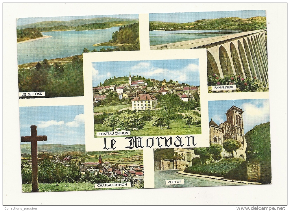 Cp, Bourgogne, Le Morvan, Multi-Vues, Voyagée - Bourgogne