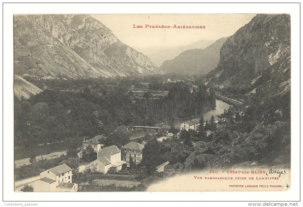Cp, 09, Ussat-les-Bains, Vue Panoramique Prise De Lombrives - Autres & Non Classés