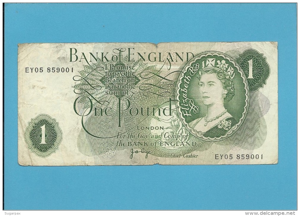 GREAT BRITAIN - 1 POUND - ND ( 1970-77 ) - P 374 G - BANK OF ENGLAND - 1 Pound