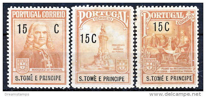 !										■■■■■ds■■ St.Thomas Postal 1925 AF#1-3(*) Marquis Of Pombal Set (x5147) - St. Thomas & Prince