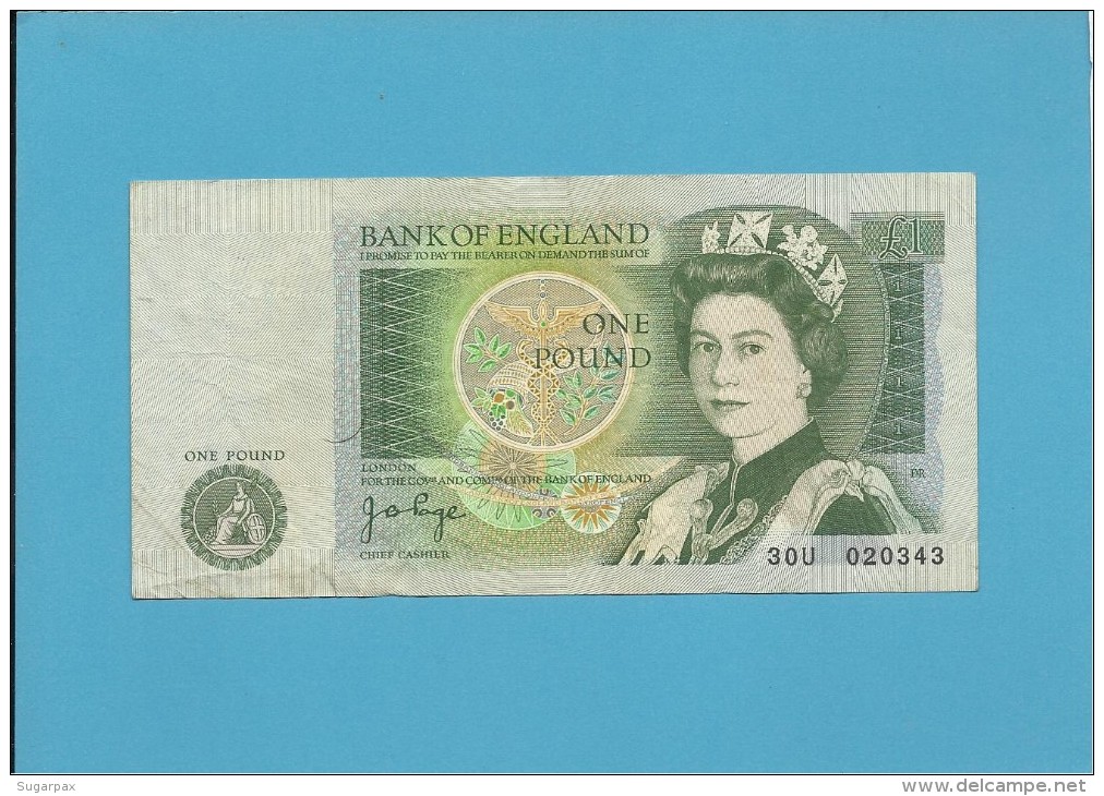 GREAT BRITAIN - 1 POUND - ND ( 1978-80 ) - P 377 A - Sign. J. P. Page - BANK OF ENGLAND - 1 Pound