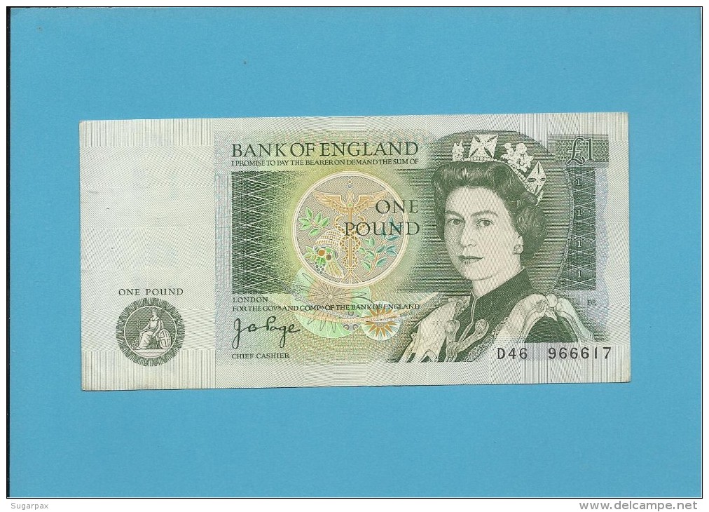 GREAT BRITAIN - 1 POUND - ND ( 1978-80 ) - P 377 A - Sign. J. P. Page - BANK OF ENGLAND - 1 Pond