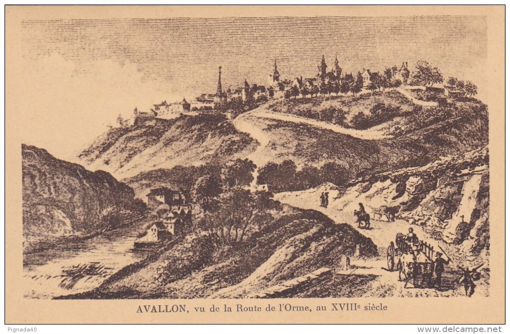 Cp , 89 , AVALLON , Vue De La Route De L'Orme , Au XVIIIe S. - Avallon