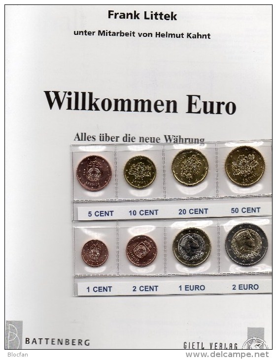 Willkommen EURO Einführung In Lettland 2014 Stg 34€ Bildband Plus Münzen Aus Riga Set 1C.-2€ Coin Of Republik Of Latvija - Numismatica