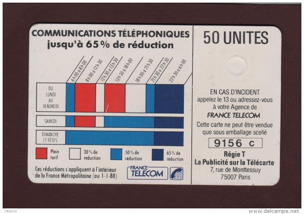Télécarte De 50.unités - Pour Téléphoner, Choisissez Votre Heure. - 2 Scannes. - 1987