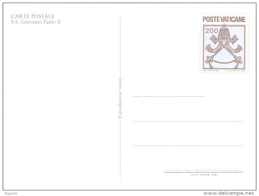 VATICAN   ENTIER POSTAL - Entiers Postaux