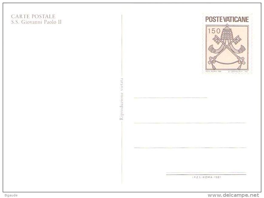 VATICAN   ENTIER POSTAL - Enteros Postales