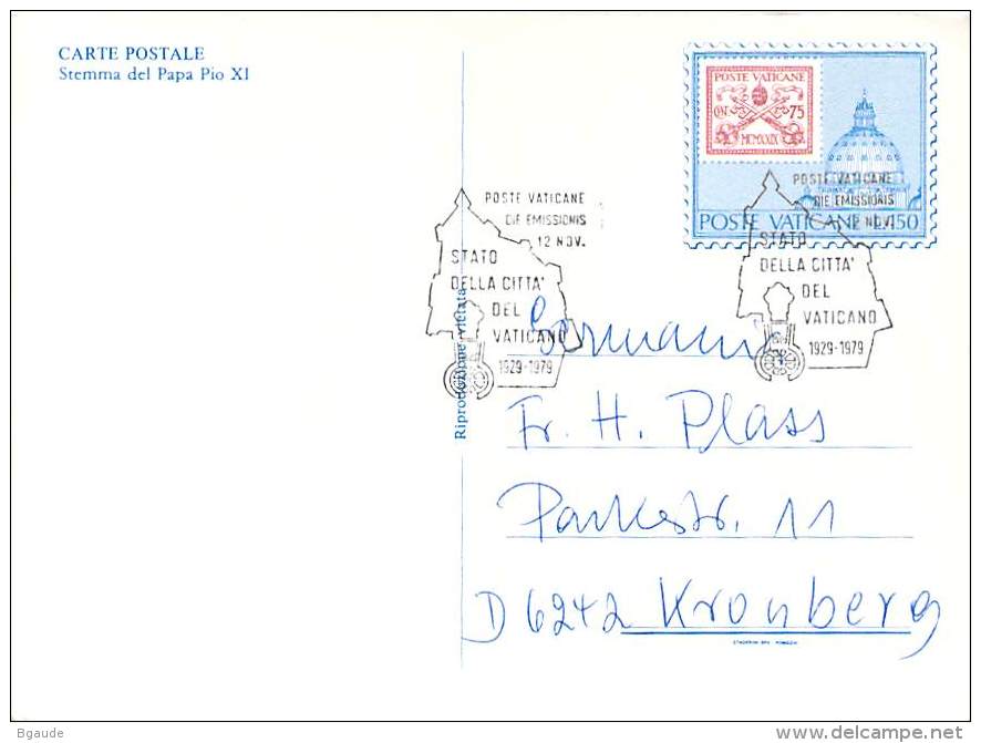 VATICAN   ENTIER POSTAL - Entiers Postaux