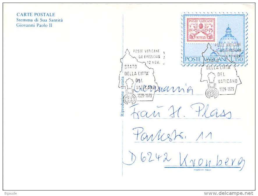 VATICAN   ENTIER POSTAL - Enteros Postales