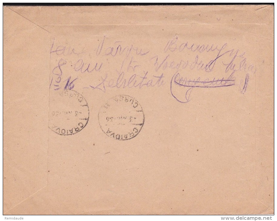 ROUMANIE - 1936 - ENVELOPPE Avec TIMBRES PERFORES / PERFIN "R.D" De BUCAREST Pour CRAIOVA - Covers & Documents