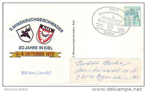 PP 100/80 3. Minensuchgeschwader - 20 Jahre Kiel 6.-8.Oktober 1978 "BM-Boot "Gazelle" - Privatpostkarten - Gebraucht